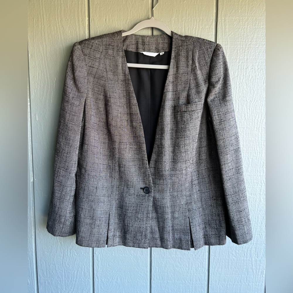 Gilmor Vintage Black & White Tweed Textured Blazer Jackt